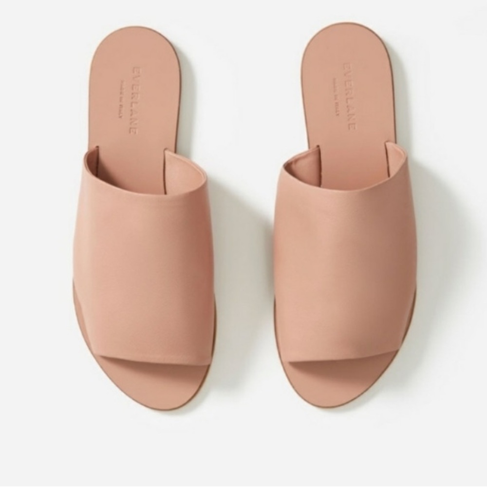 HTF! EVERLANE Day Slide Sandals in Nude 7.5 Tan Leather - Picture 2 of 11